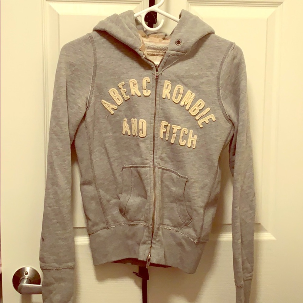 Abercrombie & Fitch Grey Zip Up Hoodie